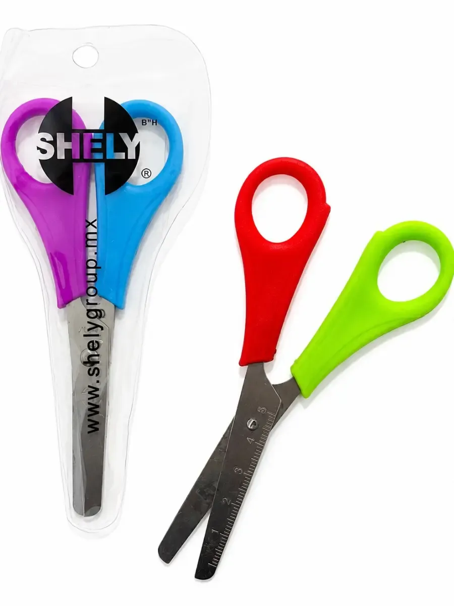 Tijera Basic Shely 5” XS103L-2C paq c/6 pzas tijera shely 5 pulgadas xs103l2c pack 6 mayoreo mexico