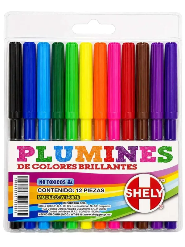plumones shely wt6816 pack 12 mayoreo mexico