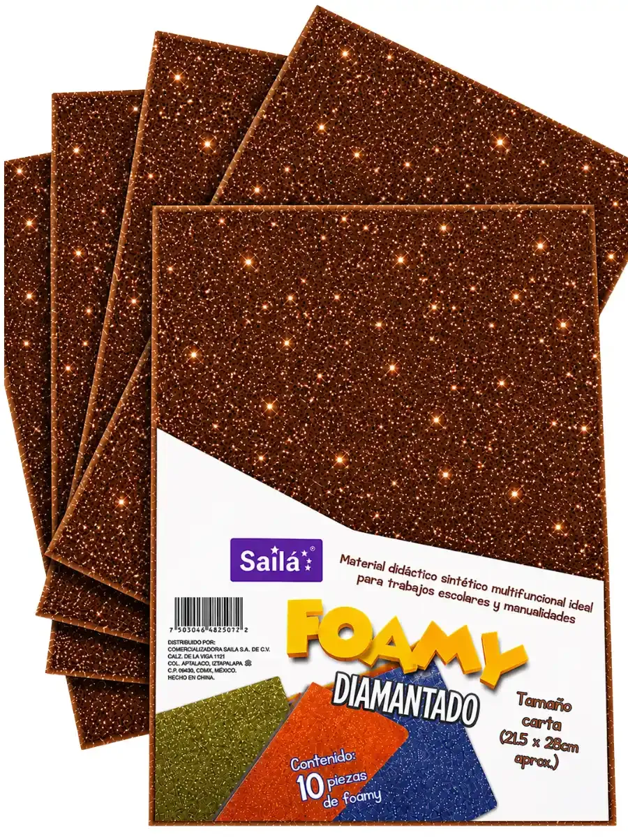 Foamy con diamantina carta con 10 pzas saira cafe 27 foamy diamantina cafe carta mayoreo mexico saira 27