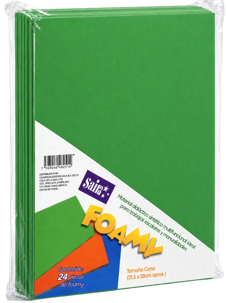 Foamy carta con 24 verde bandera 30 saira foamy carta verde bandera mayoreo mexico saira 30 paquete