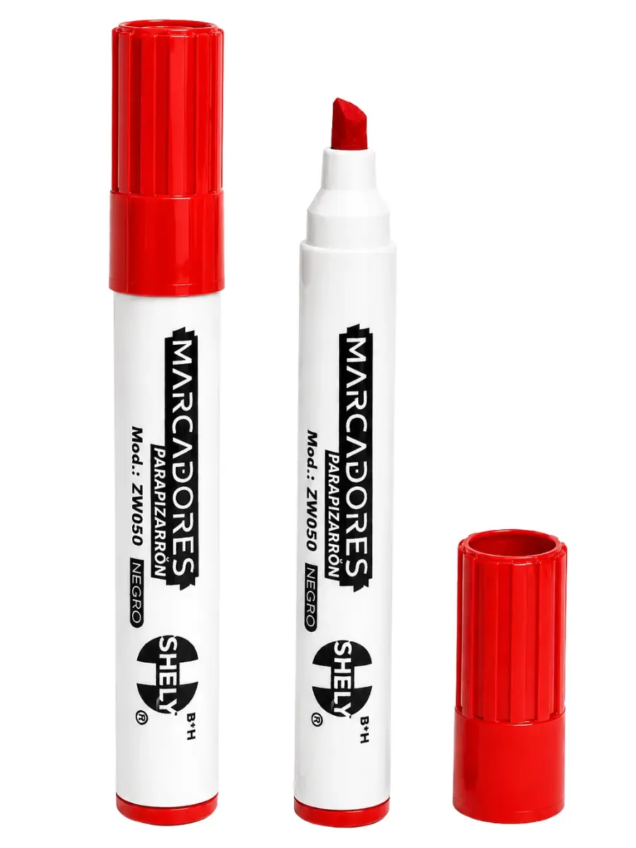 Marcador de pizarra rojo shely zw980-12 pzas marcador pizarra rojo shely zw980 mayoreo punta cincel