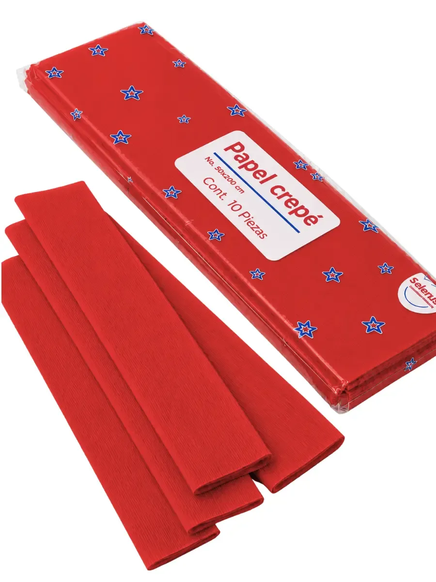 papel crepe rojo bandera selanusa mayoreo 10pzas paquete