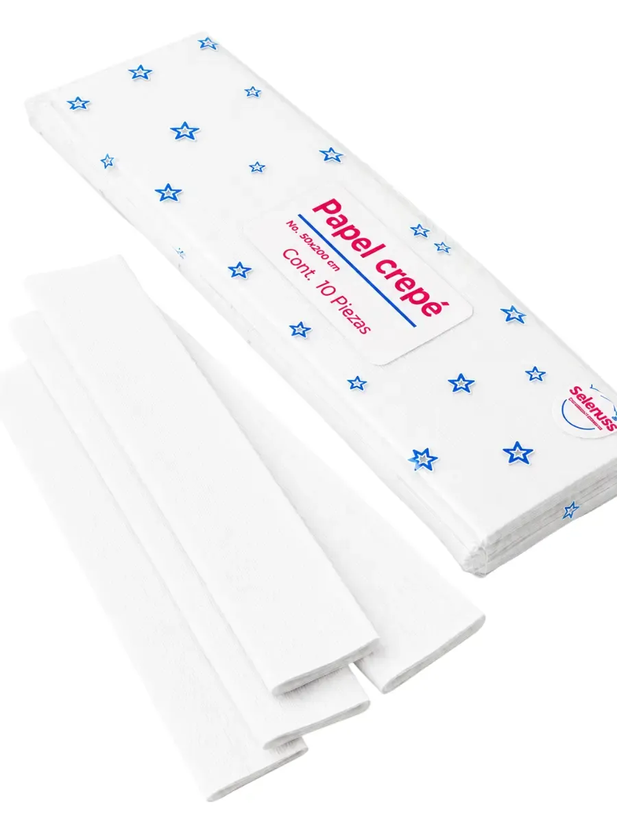Papel crepe selanusa Blanco 10pzas de 50cm x 2 m papel crepe blanco selanusa mayoreo 10pzas paquete