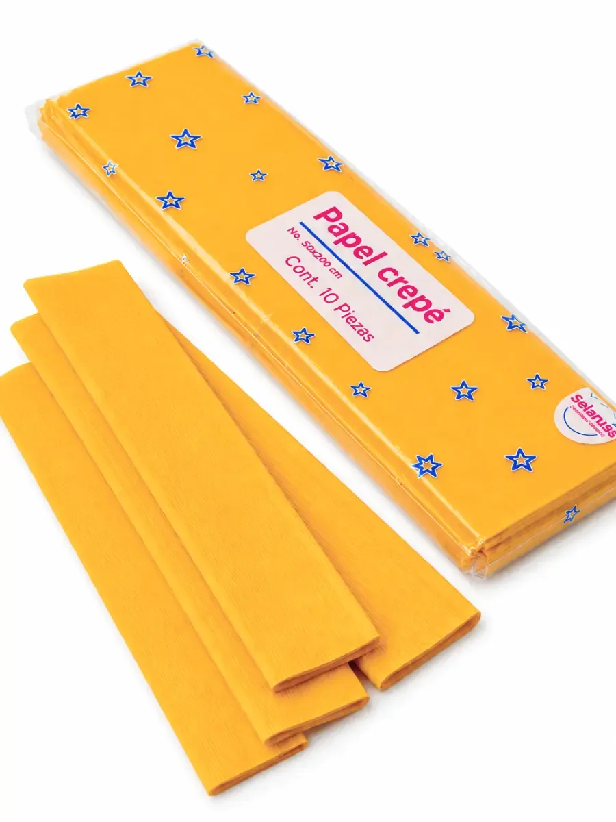 papel crepe cempasuchil selanusa mayoreo 10pzas paquete