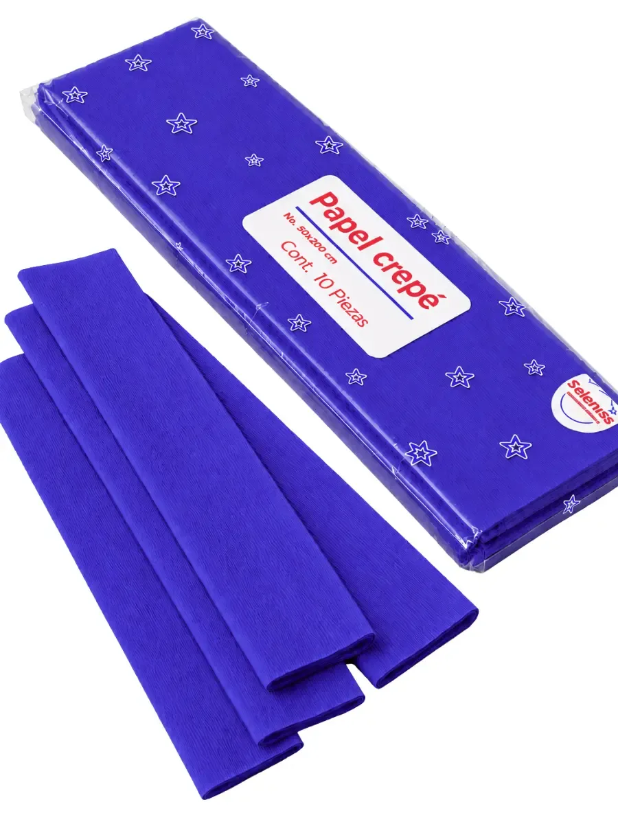 Papel crepe selanusa Azul Victoria 10pzas de 50cm x 2 m papel crepe azul victoria selanusa mayoreo 10pzas paquete