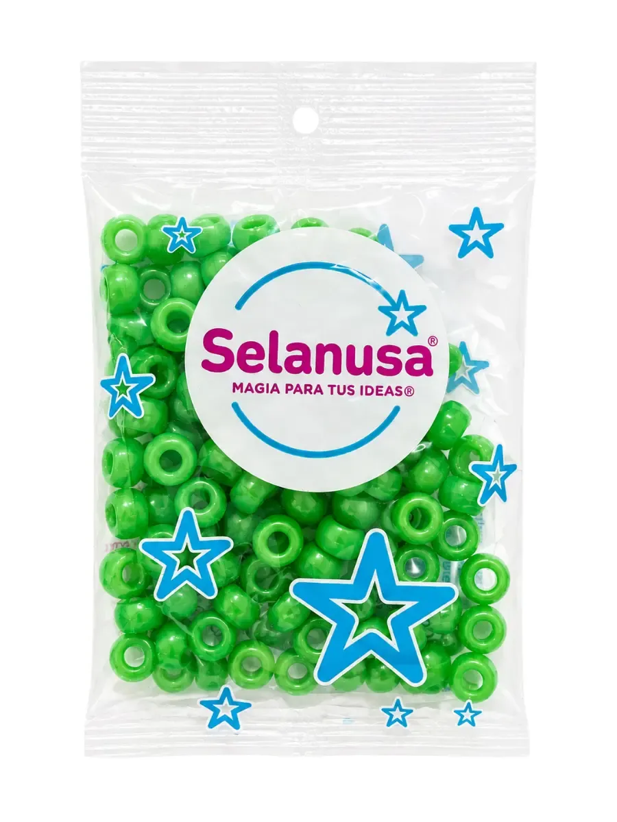 cuentas plastico perlizadas verde limon 100pzas paquete