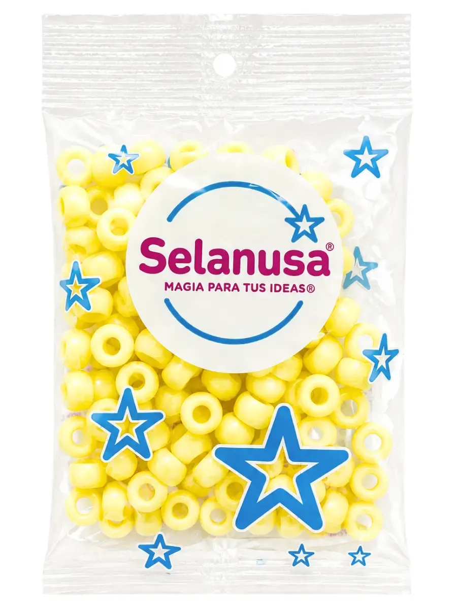 cuentas plastico perlizadas amarillo 100pzas paquete