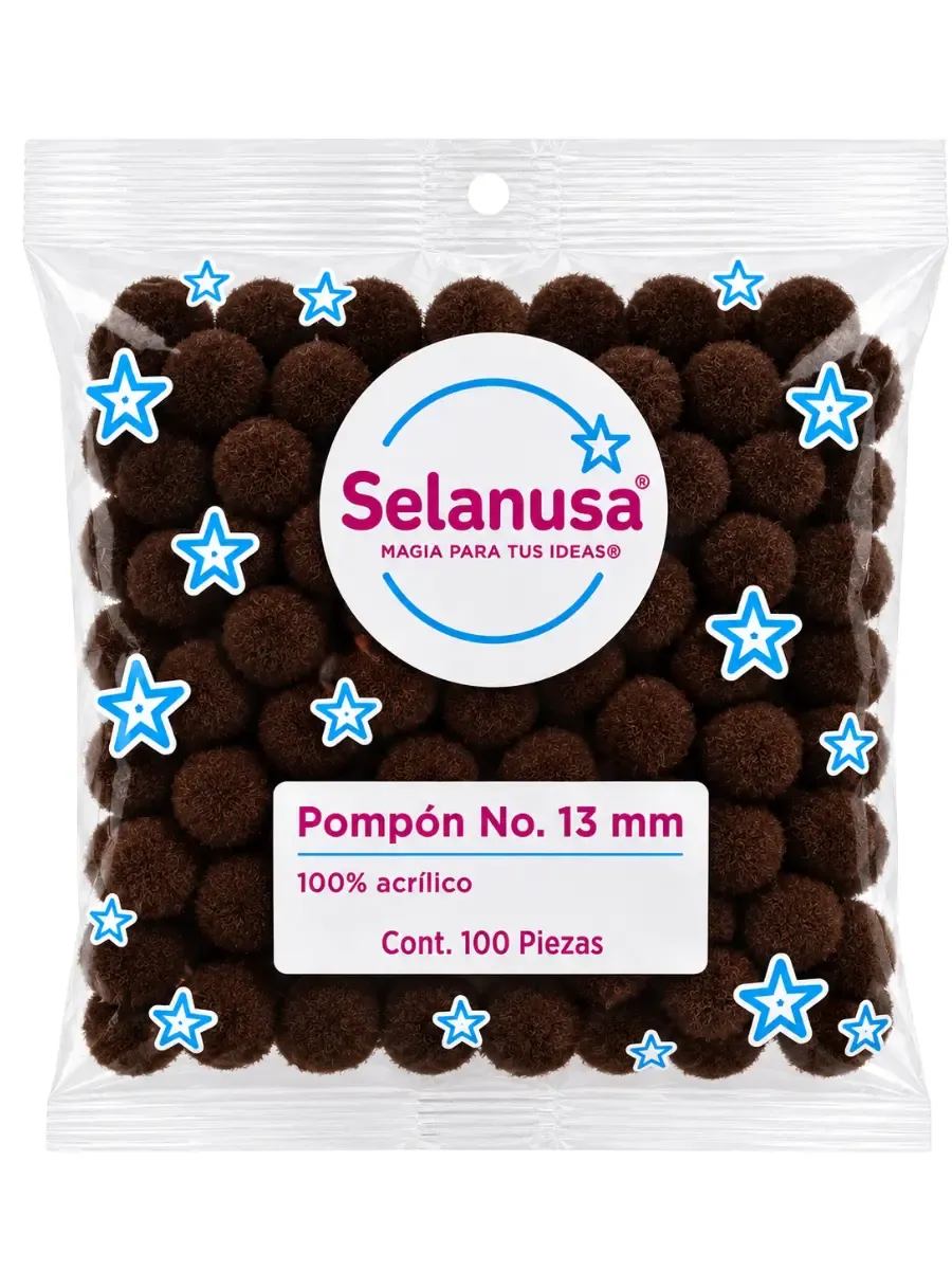pompones Cafe 13 mm de 100 piezas pompones cafe 13mm mayoreo 100pzas paquete