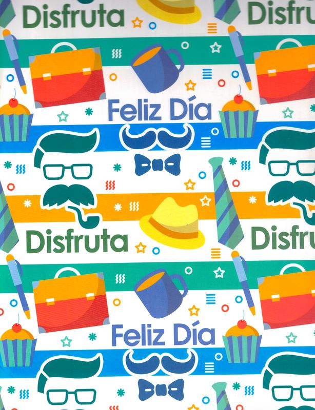 Papel de Regalo Mostacho (P324) - 10 pzas Mayoreo Papel de Regalo Mostacho (P324) - 10 pzas Mayoreo