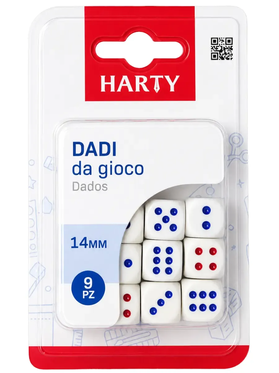 dados 14cm harty mayoreo 9pzas paquete juego didactico