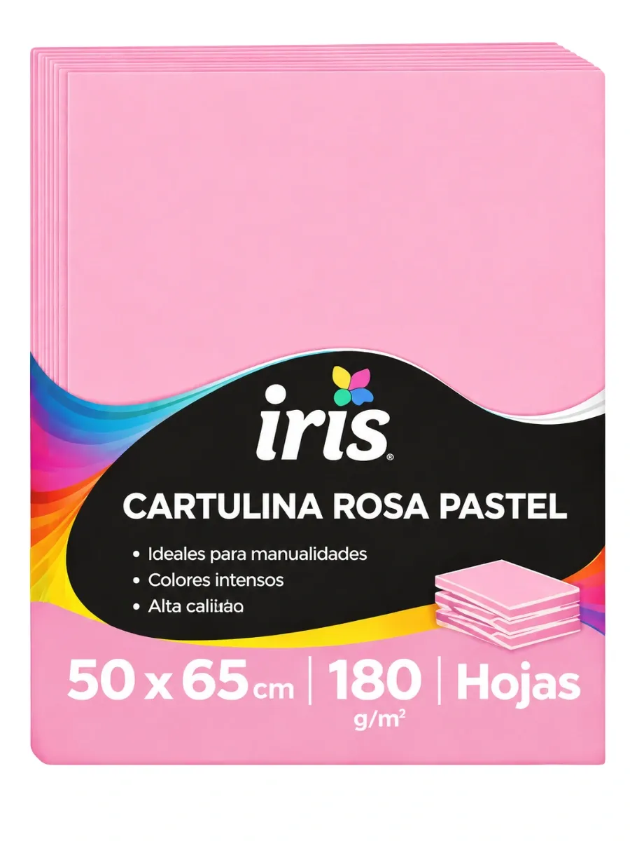 cartulina iris rosa pastel 50x65 180g mayoreo mexico paquete 10 piezas