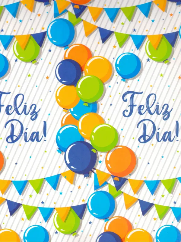 Papel de Regalo Dia Feliz (P328) - 10 pzas Mayoreo distribuidor papel regalo feliz dia globos mayoreo mexico papeleria