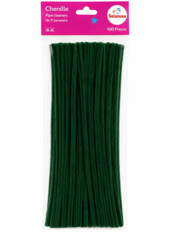 Limpiapipas Verde Musgo #10 Chenille Paq c/100