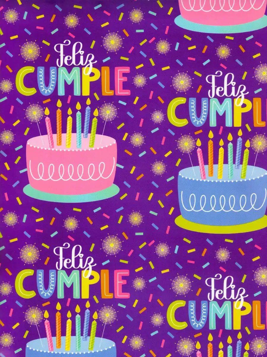distribuidor papel regalo cumpleaños morado mayoreo mexico papeleria
