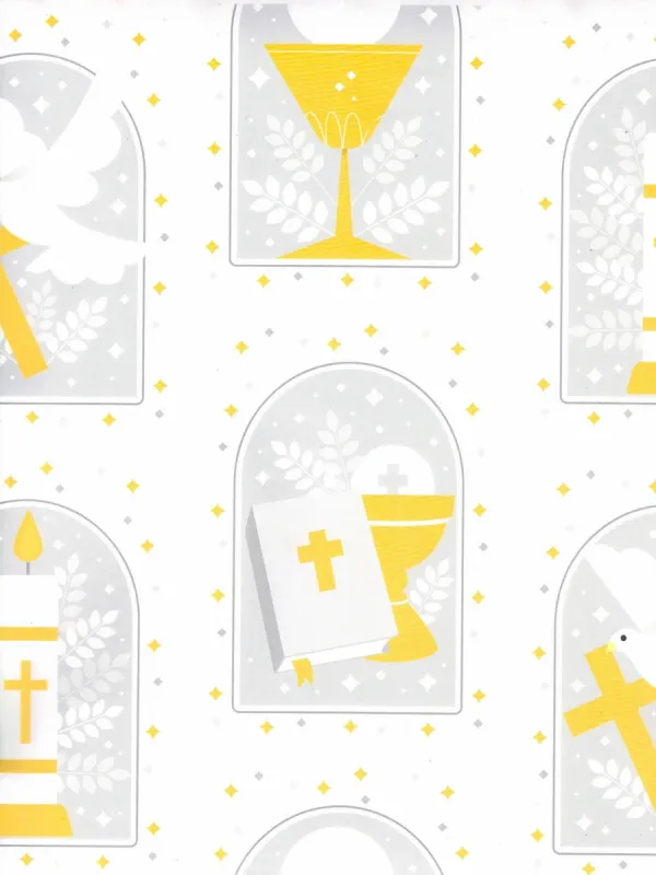 Papel de Regalo Comunión (P331) - 10 pzas Mayoreo pliegos papel regalo religiosos mayoreo envios todo mexico