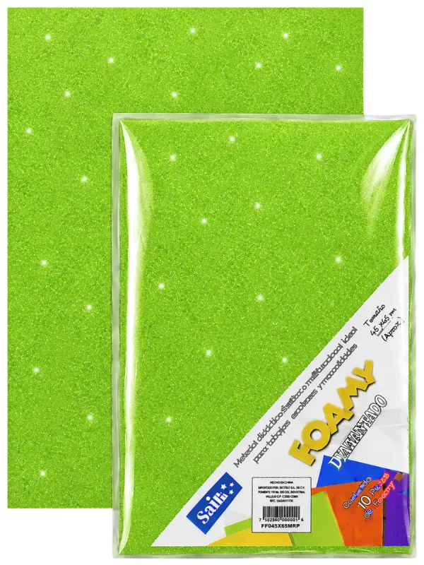 foamy verde manzana diamantado 43x56 mayoreo mexico paquete 5 pliegos