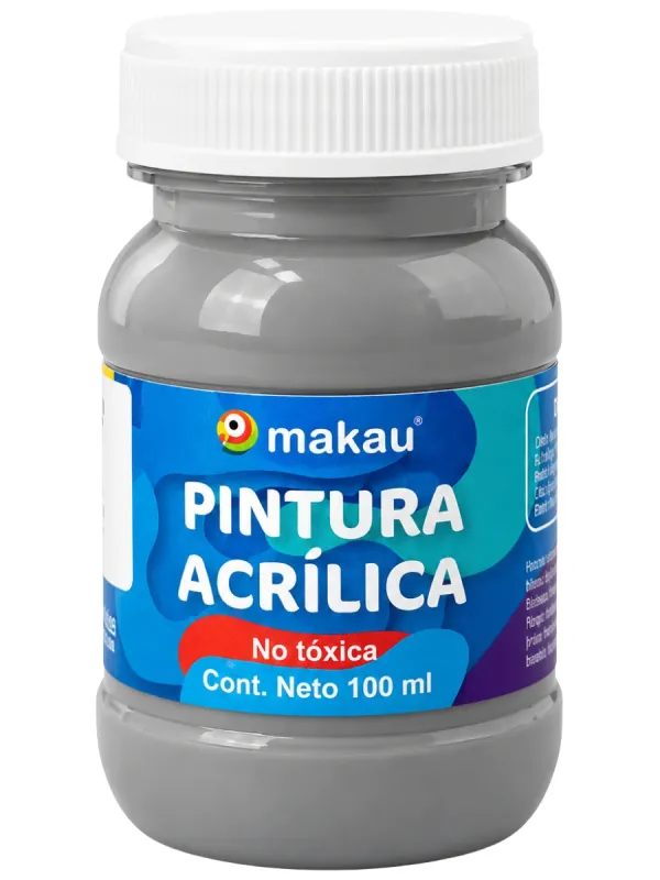 pintura acrilica makau gris 100ml manualidades mayoreo