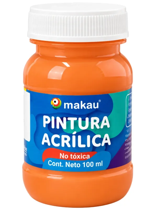 Pintura Acrílica Makau Naranja 100ml – Mayoreo Pintura Acrílica Makau Naranja 100ml – Mayoreo