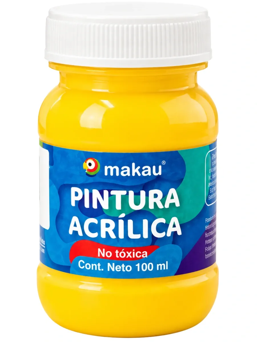acrilico makau 100ml amarillo mango distribuidora nacional papeleria