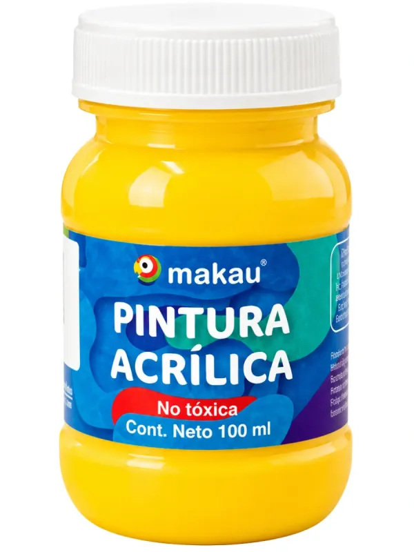 acrilico makau 100ml amarillo mango distribuidora nacional papeleria