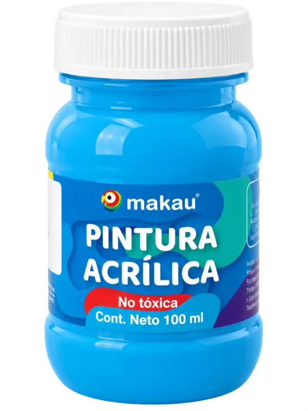 acrilico makau 100ml azul electrico distribuidora nacional papeleria
