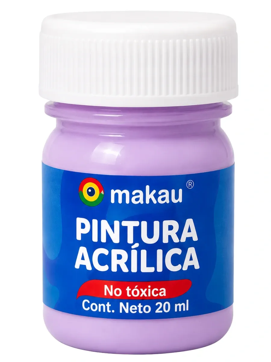 Pintura c/6 Acrílica Makau 20 ml Lila acrilico makau 20ml color lila distribuidora nacional papeleria