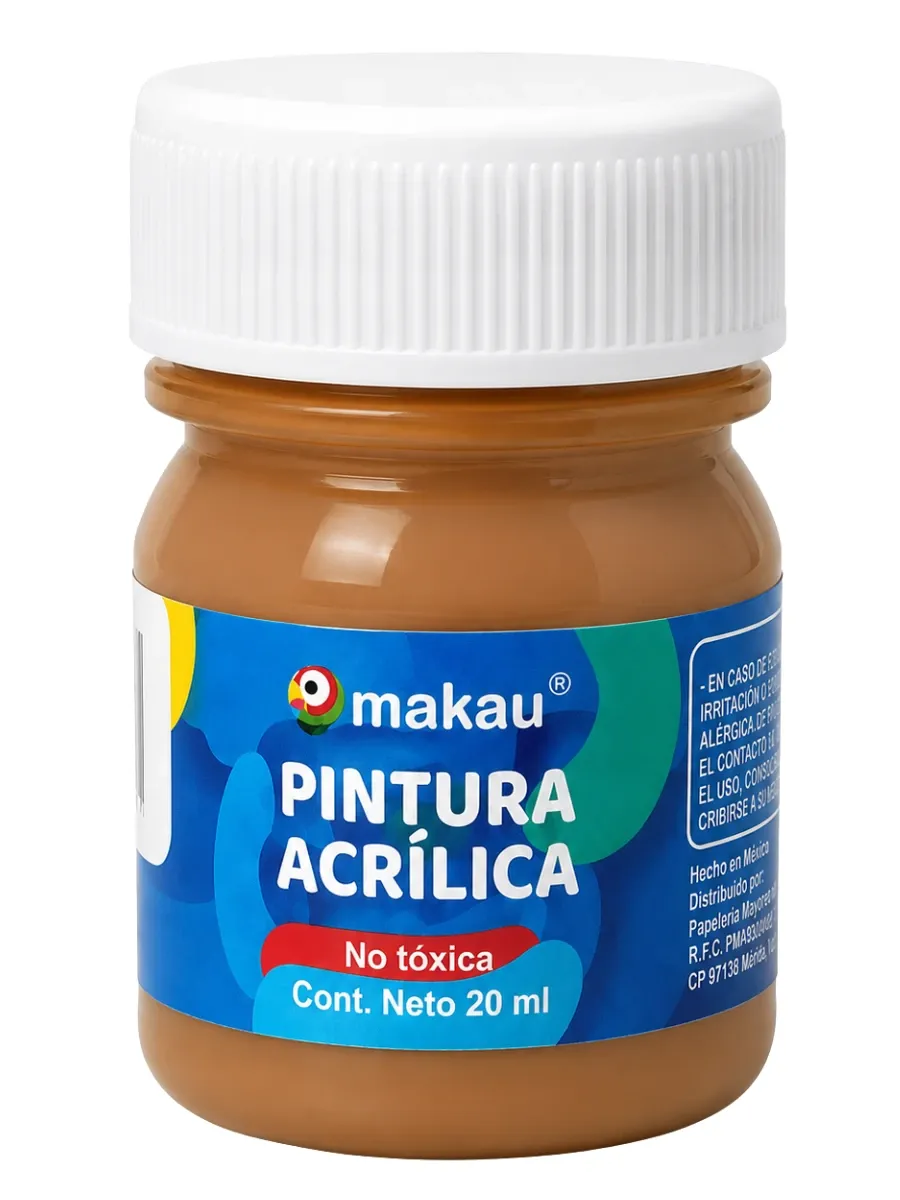 acrilico makau 20ml color cajeta distribuidora nacional papeleria