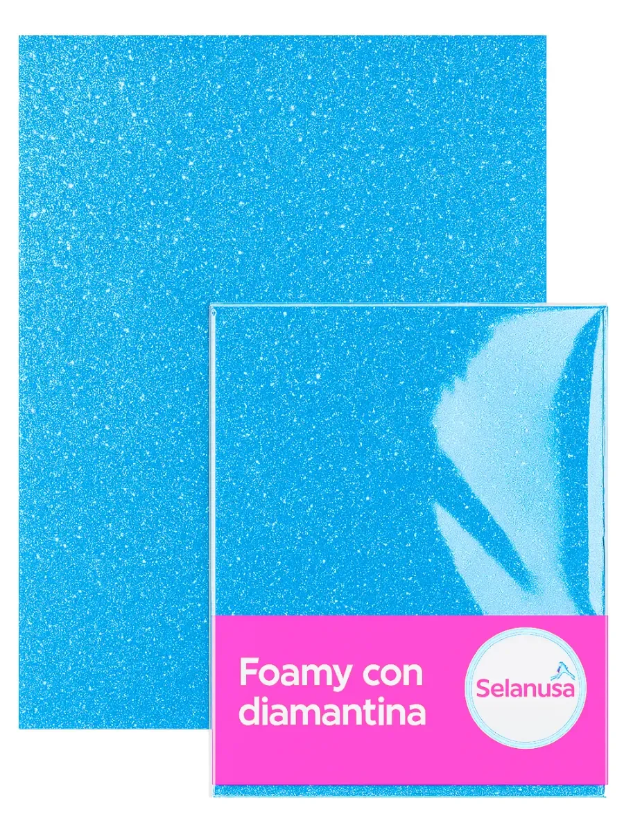 Foamy con Diamantina Azul (43×56 cm) c/5 Foamy con Diamantina Azul (43×56 cm) c/5