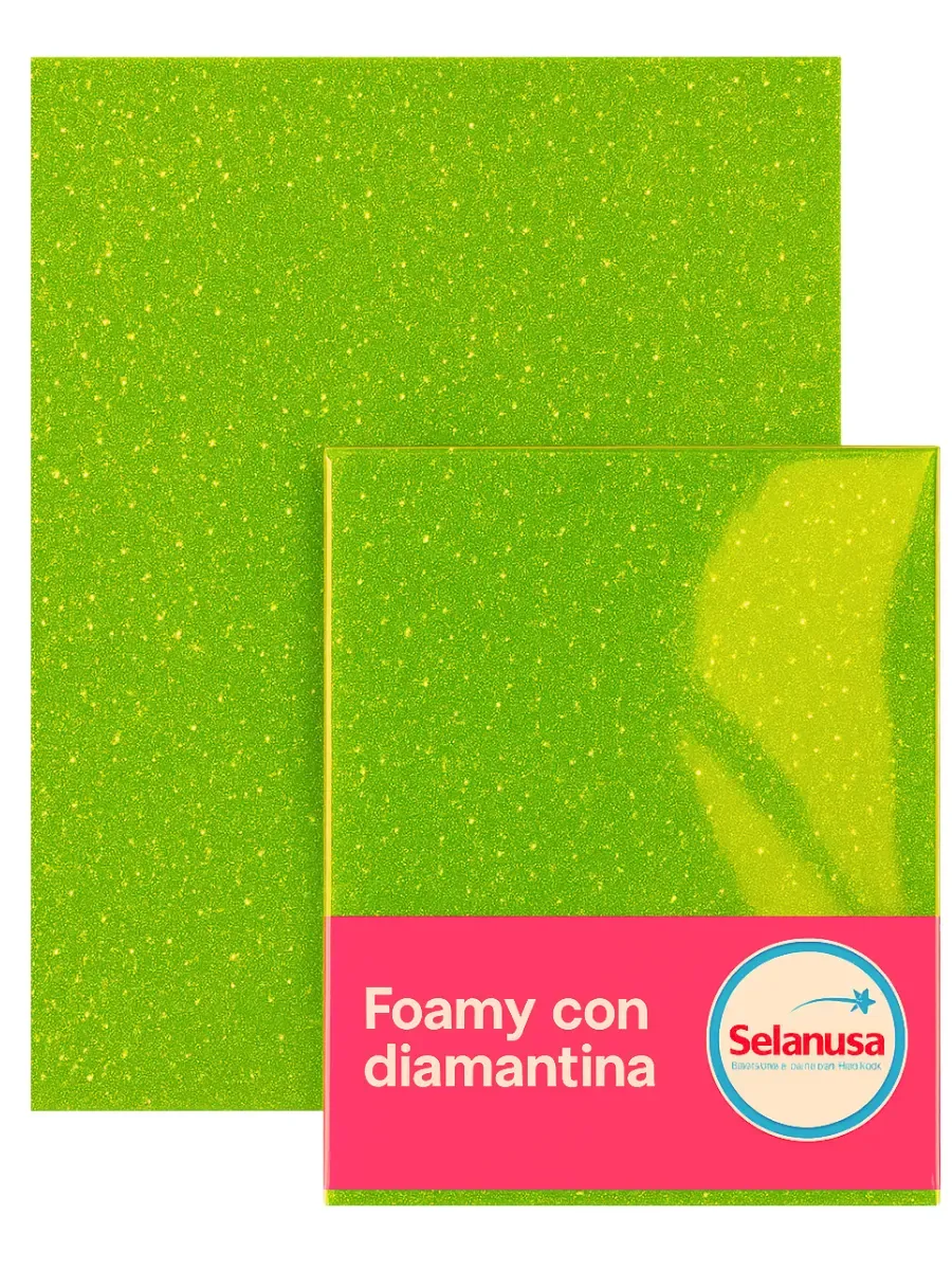 Foamy con Diamantina Verde Claro 43x56cm c/5 pzas – Mayoreo foamy diamantina verde claro 43x56 5 piezas mayoreo distribuidor mexico