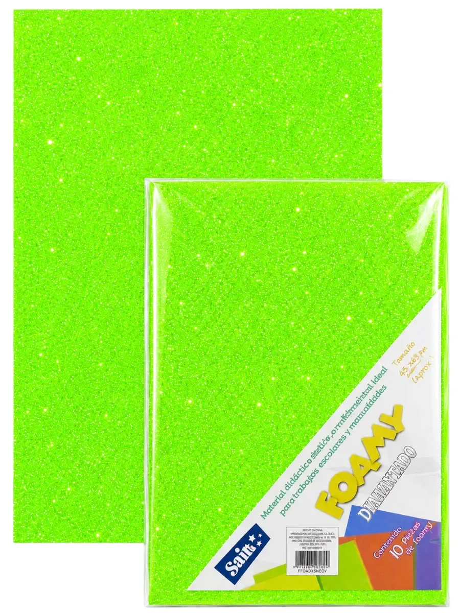 Foamy con Diamantina Verde Pistache 43x56cm c/5 pzas – Mayoreo foamy diamantina verde pistache 43x56 5 piezas mayoreo distribuidor mexico