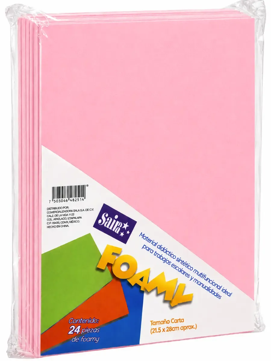 Foamy Carta Liso Rosa Claro 04 Saira c/24 pzas – Mayoreo foamy carta liso rosa 03 saira 24 piezas mayoreo distribuidor