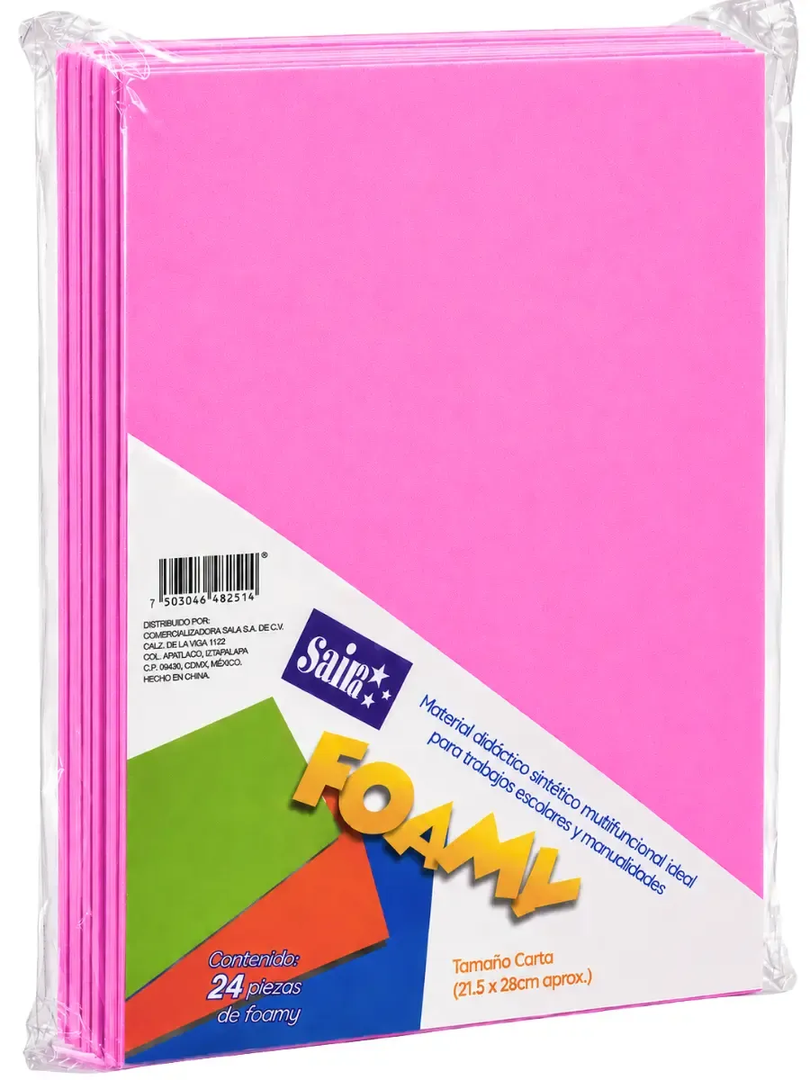 Foamy Carta Liso Fucsia Claro 08 Saira c/24 pzas – Mayoreo foamy carta liso fucsia claro 08 saira 24 piezas mayoreo distribuidor