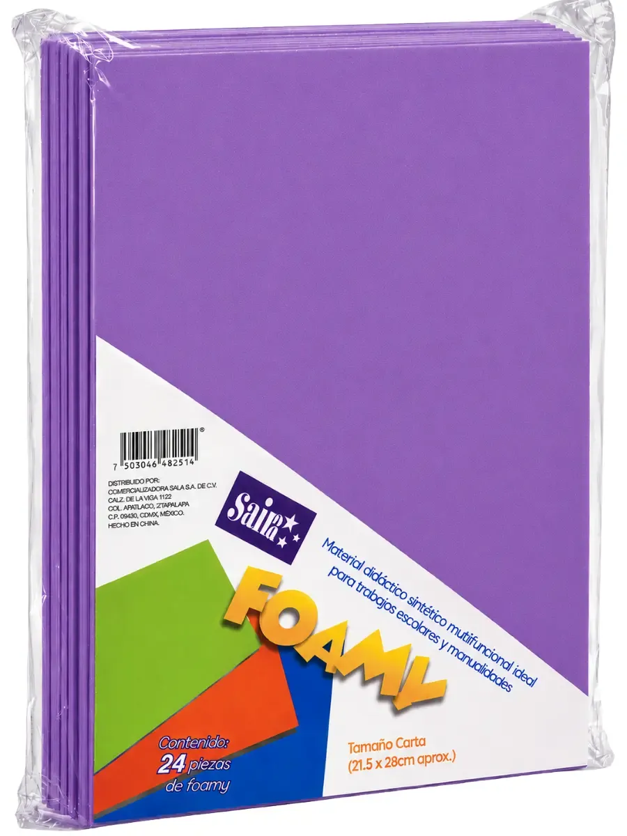 Foamy Carta Liso Morado Obs 25 Saira c/24 pzas – Mayoreo foamy carta liso morado oscuro 25 saira 24 piezas mayoreo distribuidor