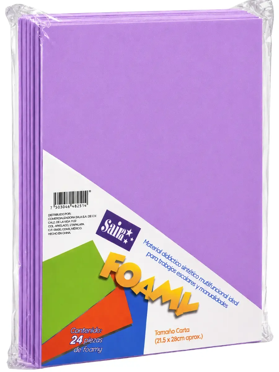 Foamy Carta Liso Lila 37 Saira c/24 pzas – Mayoreo foamy carta liso lila 37 saira 24 piezas mayoreo distribuidor