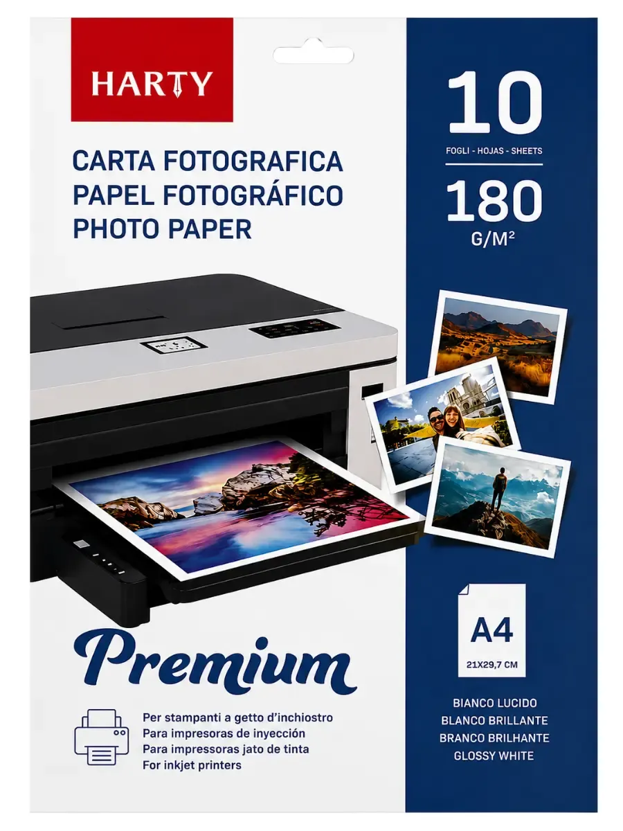 Papel Fotográfico A4 180gr Glossy – Paq c/10