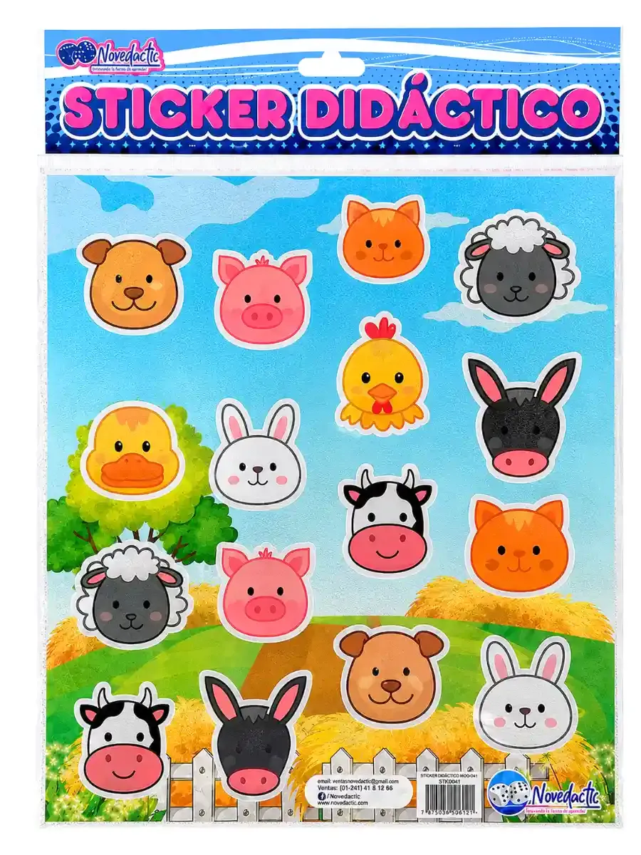 Sticker Didáctico Tema Animales de Granja – Mayoreo sticker didactico animales granja mayoreo escolar