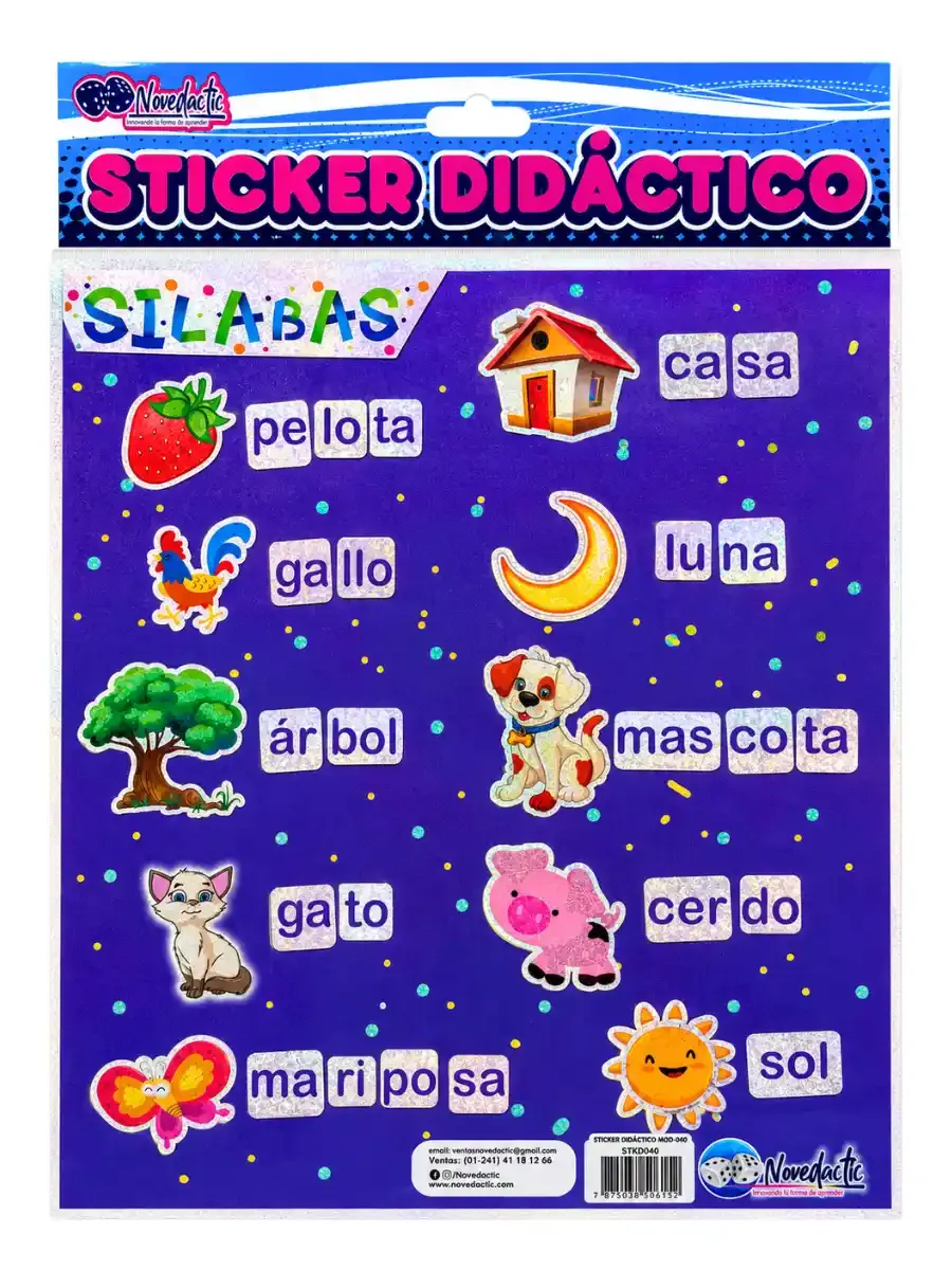 sticker didactico de silabas mayoreo escolar
