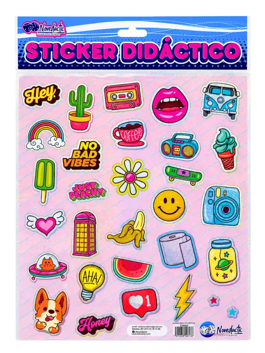 Sticker Didáctico Estilo Cool / Vintage – Mayoreo sticker didactico estilo cool vintage mayoreo