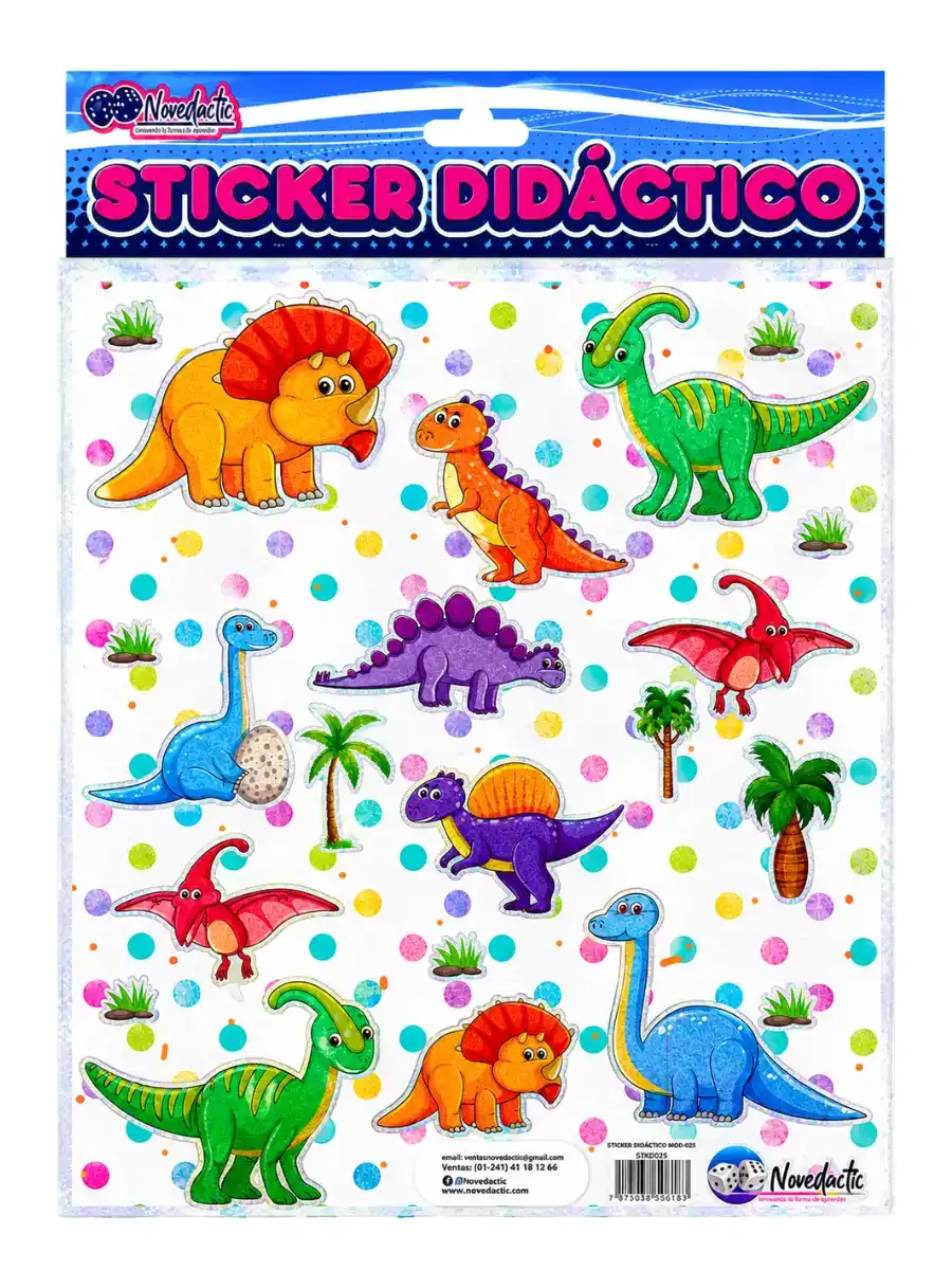 sticker didactico dinosaurios mayoreo escolar