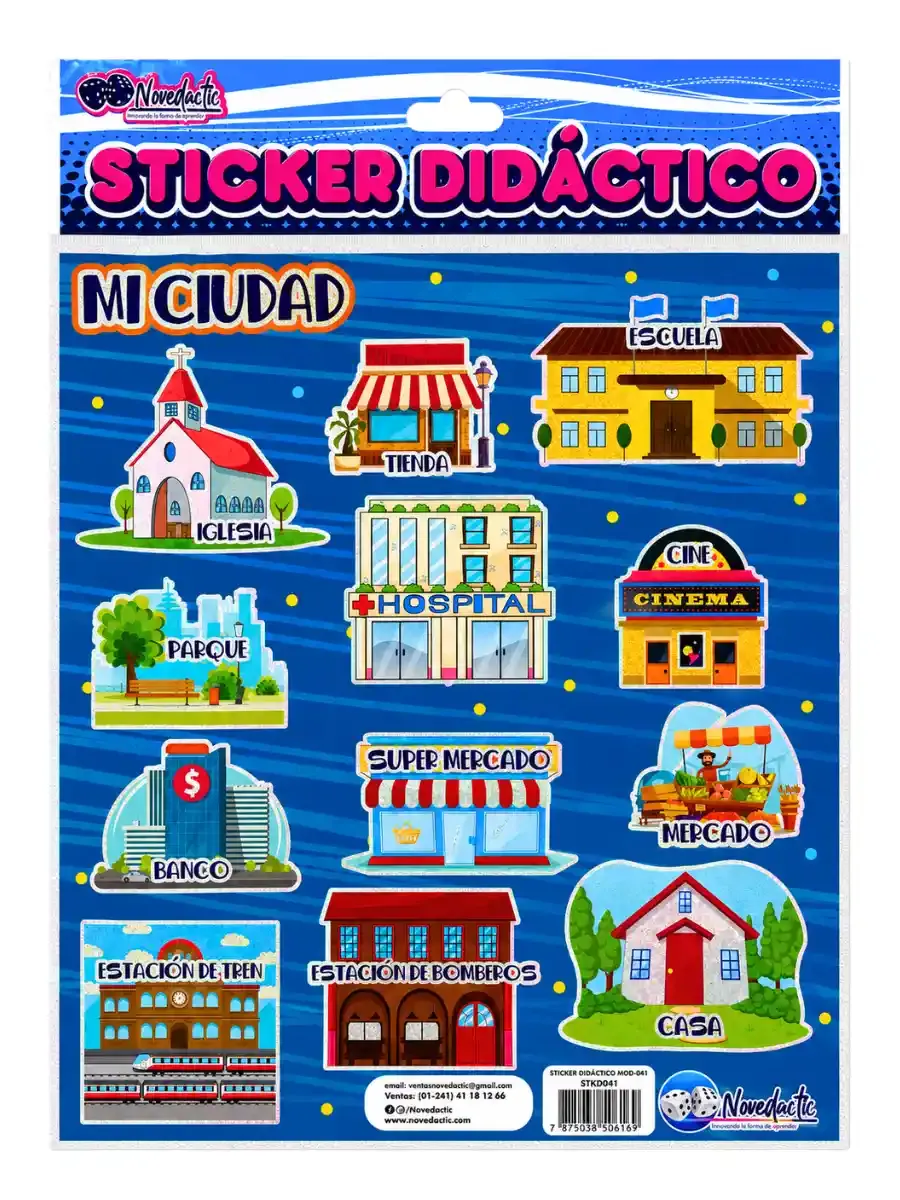 Sticker Didáctico Mi Ciudad C/3 Pzas – Mayoreo