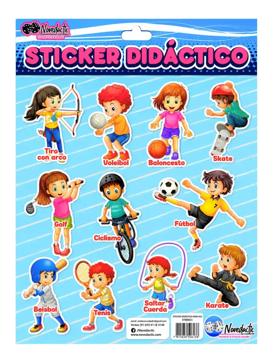 Sticker Didáctico Deportes C/3 Pzas – Mayoreo Sticker Didáctico Deportes C/3 Pzas – Mayoreo