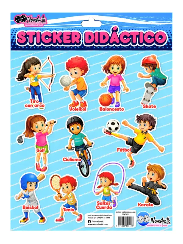 Sticker Didáctico Deportes C/3 Pzas – Mayoreo Sticker Didáctico Deportes C/3 Pzas – Mayoreo