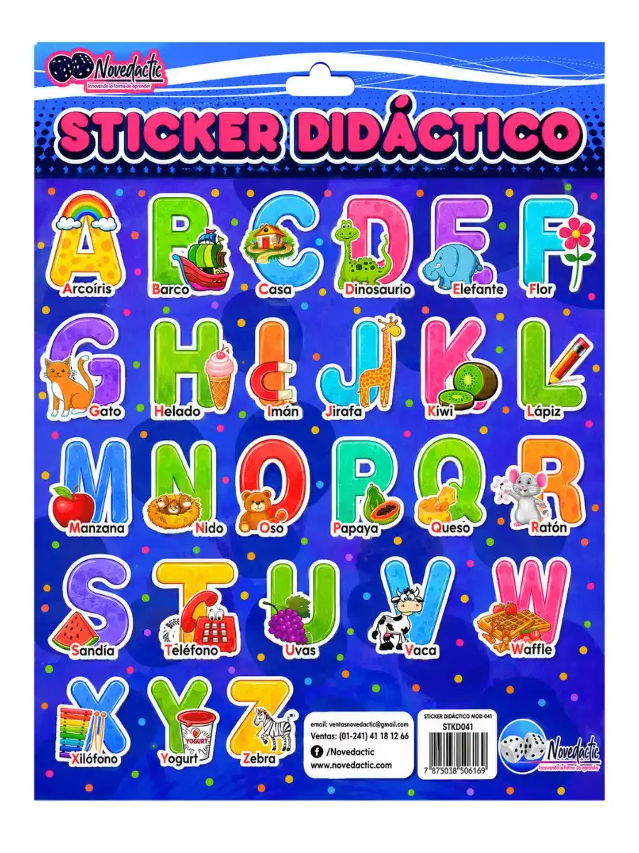 Sticker Didáctico Abecedario C/3 Pzas – Mayoreo sticker didactico abecedario mayoreo escolar