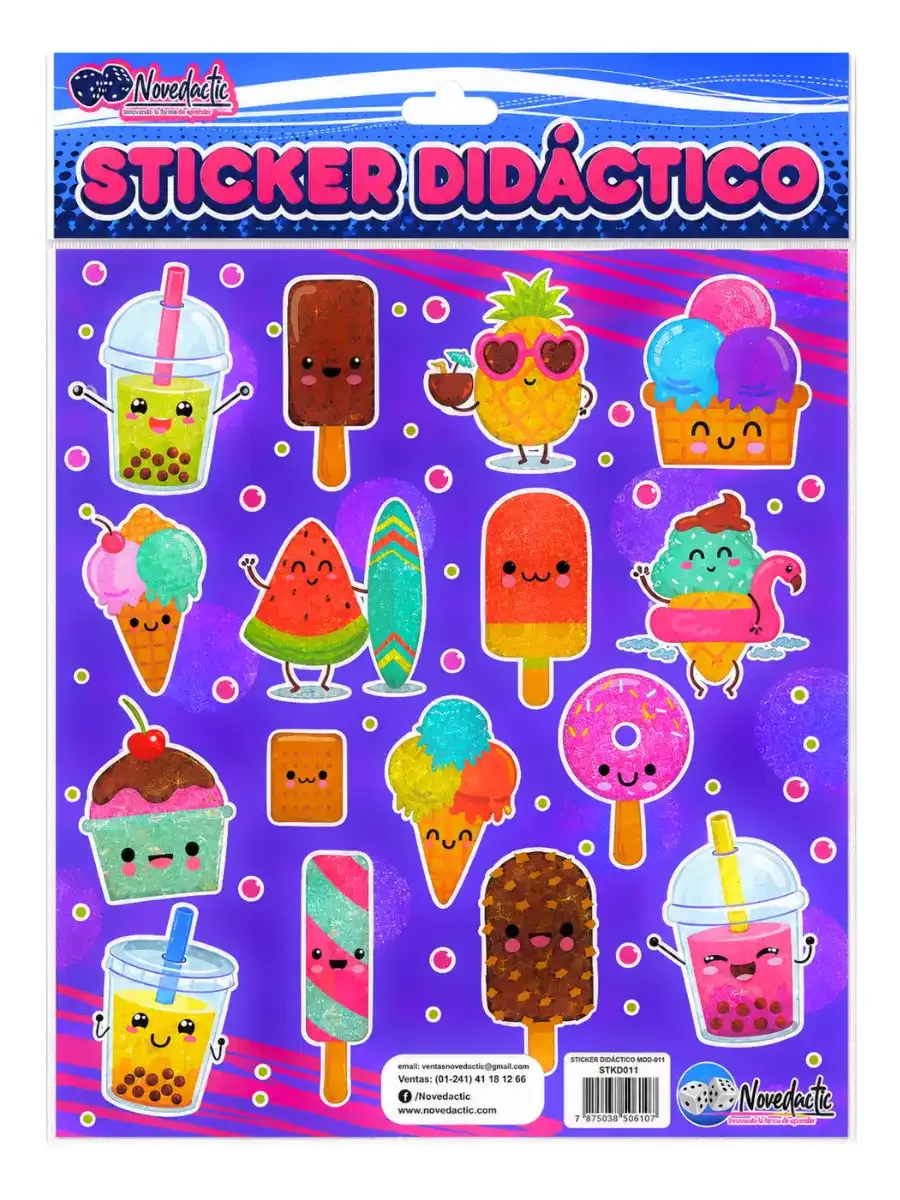 Sticker Didáctico Helados Frescos C/3 Pzas – Mayoreo