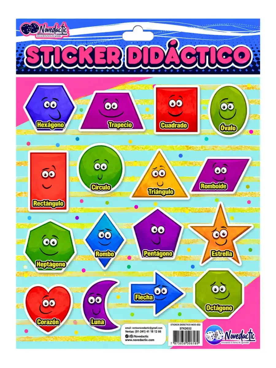 Sticker Didáctico Figuras Geométricas C/3 Pzas – Mayoreo