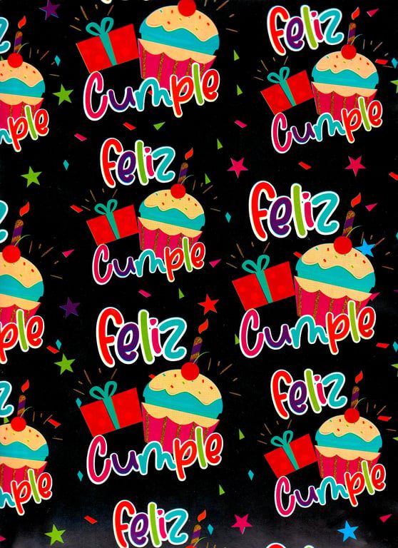 Papel de regalo c/10 pzas cumpleaños Mod p30
