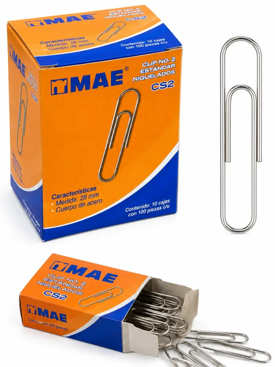 Clips MAE 28mm CS2 – 10 Cajas con 100 Pzas clips mae 28mm cs2 10 cajas 100 piezas mayoreo