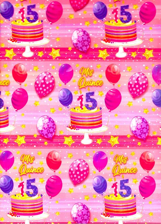 Papel de Regalo Mis Quince (Mod81) - 10 pzas Mayoreo