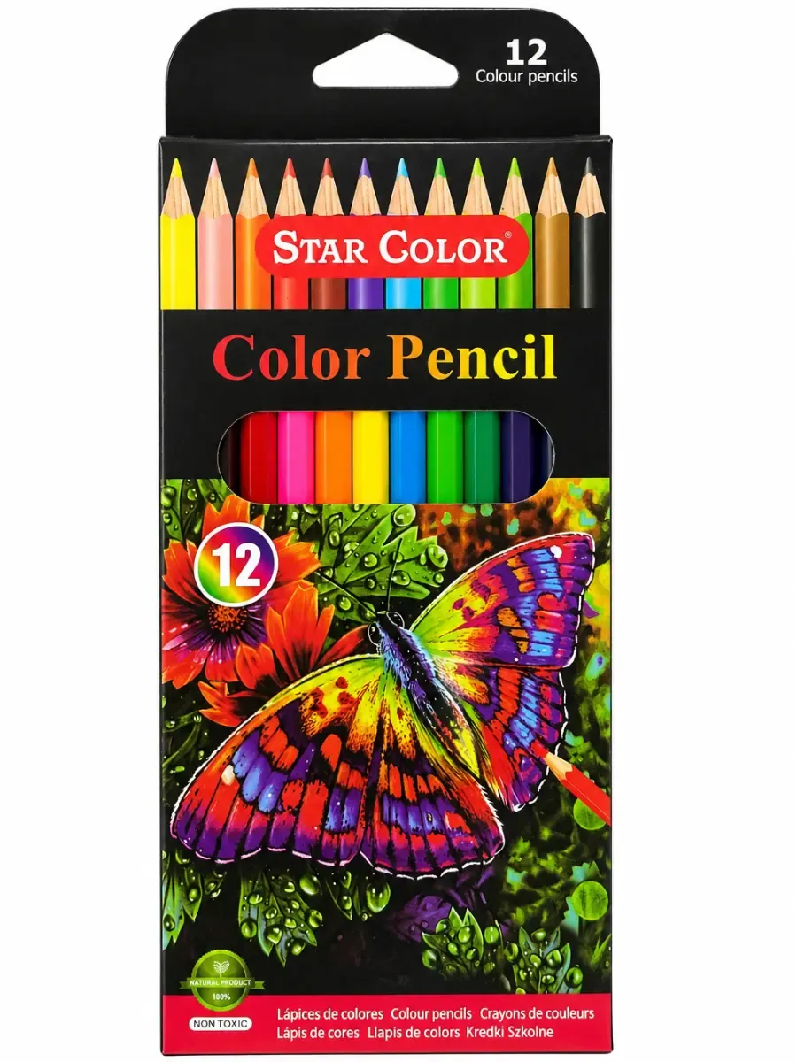 lapices colores star color caja mariposa 12 piezas mayoreo