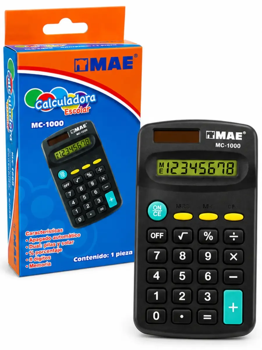 calculadora mae mc-1000n dual pila incluida mayoreo